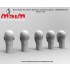 1/35 Bare Head Set with 5 Different Emotions (5pcs, resin)