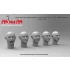 1/35 Bare Head Set with 5 Different Emotions (5pcs, resin)