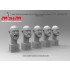 1/35 Bald Head Set Bearded with 5 Different Emotions (5pcs, resin)