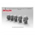 1/35 Bald Head Set Bearded with 5 Different Emotions (5pcs, resin)