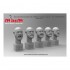 1/35 Bald Head Set Bearded with 5 Different Emotions (5pcs, resin)