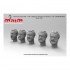 1/35 Character Head Set with 5 Different Emotions (5 Heads, resin)