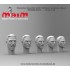 1/35 Chracter Head Set with 5 Different Emotions (5pcs, resin)