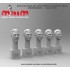 1/35 Chracter Head Set with 5 Different Emotions (5pcs, resin)