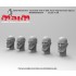 1/35 Bald Head Set - Bearded with 5 Different Face Impressions (5pcs, resin)