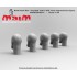 1/35 Bald Head Set - Bearded with 5 Different Face Impressions (5pcs, resin)