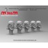 1/35 Taliban Head Set - Bearded with 5 Different Face Impressions (resin)