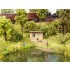 HO Scale At the Pond (building & figures)