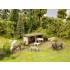 HO Scale Cattle Shelter (building & animal)