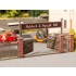 HO Scale Gate with Brick Columns (Length: 86mm, Width: 5mm, Height: 50mm)