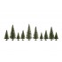 N, Z Scale Fir Trees w/Planting Pin (25pcs, 3.5 - 9cm)