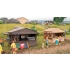 HO Scale Themed Set 'Medieval Market' (2 stall kits, 2 figures, 7 accessories, adhesive)