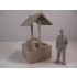 1/35 Square Well for Diorama (incl. Miniature Rope, Copper Rod and Scenic Moss)