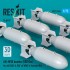 1/72 WWII/Korean War USAF/RAF AN-M58 Bombs 500lbs (6pcs)