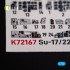 1/72 SU-17M4P/22M4 Interior parts (3D decals) for ModelSvit kit 
