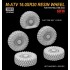 1/35 M-ATV 16.0XR20 Wheel Set (sagged: 4pcs, flat tyre: 1pc, resin) for RM-5032