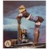 75mm Scale Steam Wars - Audrey D. & Rumblepop (girl, raccoon & diorama base)