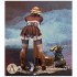 75mm Scale Steam Wars - Audrey D. & Rumblepop (girl, raccoon & diorama base)