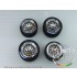 1/24 Slotted Brake Disc set 15mm + 13mm with 4 Brake Calipers