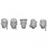 1/16 WWII Russian Tank Crew Head Set (5pcs)