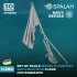 1/350 Flagstaffs with Multiple Flags for Bismarck (2pcs)