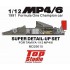 1/12 McLaren Honda MP4/6 1991 Formula One Champion Car Super Detail-up Set for Tamiya kit