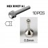 0.8mm Hex Rivet (A) Silvery