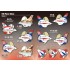 Decals for Egg Plane Mitsubishi XF-2A, F-16C, YF-16 Special Schemes