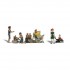 N Scale Dog Wash (4 figures, dog w/acc)