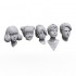 1/24 Head Series #2 (5 Heads w/VINO scooter clear parts & Cat) for Tamiya kits