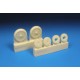 1/48 Bf 109 Wheels - Ribbed Hub, Smooth Tyres for Eduard/Zvezda/Hasegawa/Tamiya