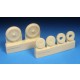 1/48 Bf 109G Wheels - Plain Hub, Ribbed Tyres for Eduard/Zvezda/Hasegawa/Tamiya