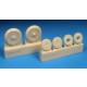 1/48 Bf 109G Wheels - Plain Hub, Smooth Tyres for Eduard/Zvezda/Hasegawa/Tamiya