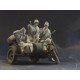 1/24 (75mm) WWII German Zundapp Motorcycle Riders & Stowage Set (3 Resin Figures+Stowage)