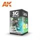 Acrylic Paint 3G Set for Wargame - Green Plasma And Glowing Effects (4x 17ml)
