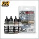 Acrylic Paint Set - USAF Tactical South East Asia (SEA) Scheme 1960s-1970s Colours (17ml x 4)