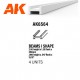Styrene Beams I Shape (height 2.0, flank 1.2, length 350mm, 4 white polystyrene strips)