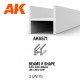Styrene Beams H Shape (height 4.0, flank 4.0, length 350mm, 3 white polystyrene strips)