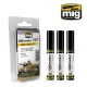 Oilbrushers Set - Green Tones (3 Oil paints with fine brush applicators)