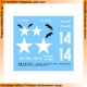 Dry Transfers for 1/72 US 6th Armoured Division M4(105) "14" 