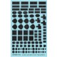 1/32, 1/24 Aircraft Scab Patches with Recessed Rivets (Resin on Clear Decal Film)
