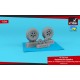1/24 Supermarine Spitfire Wheels w/Weighted Tyres of Diamond Pattern & 5-Spoke Hubs