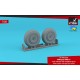 1/32 MiG-3 Main Wheels with Weighted Tyres (hard surface road type tread)