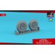 1/32 MiG-3 Main Wheels with Weighted Tyres (dirt surface road type tread)