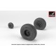 1/35 AH-64 Apache Wheels w/Weighted Tyres, Spoked Hubs