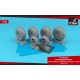 1/48 B-29 Superfortress Early Wheels w/Weighted Tyres Type "A" (Gy) & Pe Hubcaps