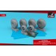 1/48 B-29 Superfortress Early Wheels w/Weighted Tyres Type "B" (Fs) & Pe Hubcaps