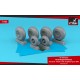 1/48 B-29 Superfortress Mid Wheels w/Weighted Tyres (Ra) & Pe Hubcaps