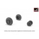 1/48 Fairey "Gannet" Late Type Wheels w/Weighted Checkerboard Pattern Tyres