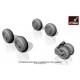 1/72 Sukhoj Su-32/34 Wheels w/Weighted Tyres & Front Mudguard
